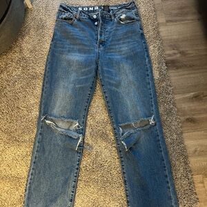 Women's Blue Distressed Jeans